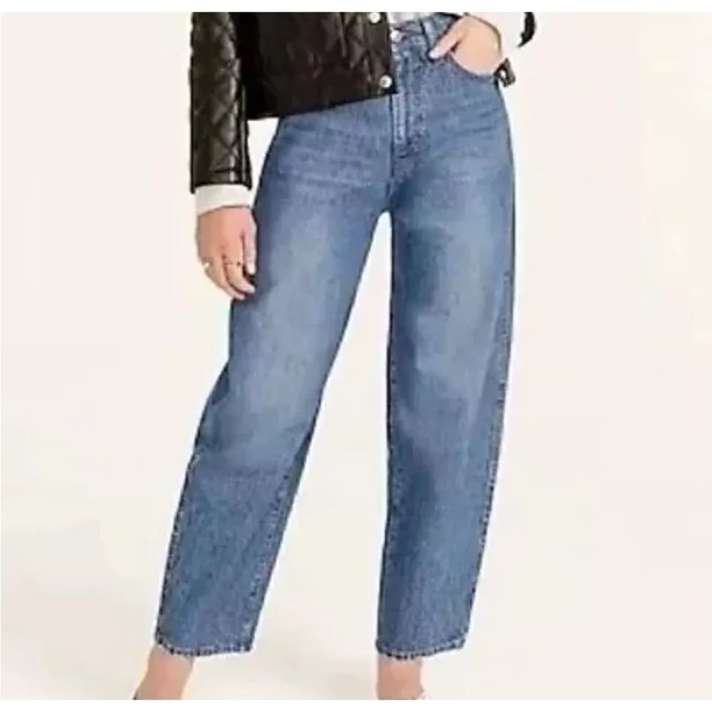 New Women’s J CREW High-rise Peggy tapered jean Blue delancey sZ 32 80s vintage - Picture 8 of 13